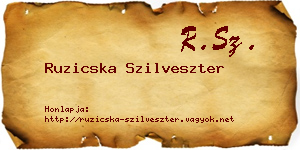 Ruzicska Szilveszter névjegykártya